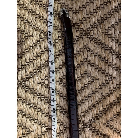 Brighton Ladies L 24507 Croc Alligator Stamp Sz LG  Brown & Silver Leather Belt - Picture 8 of 10